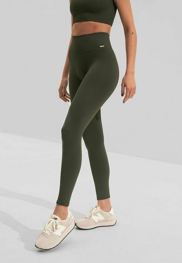 RIBBED SEAMLESS  - Tights - khaki