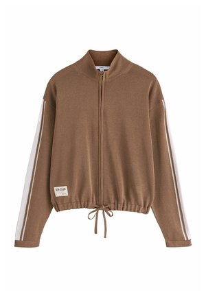 Next, REGULAR FIT - LIGHTWEIGHT FUNNEL NECK ZIP JACKET - Cardigan - chocolate brown