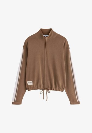 Next, REGULAR FIT - LIGHTWEIGHT FUNNEL NECK ZIP JACKET - Kardigán - chocolate brown