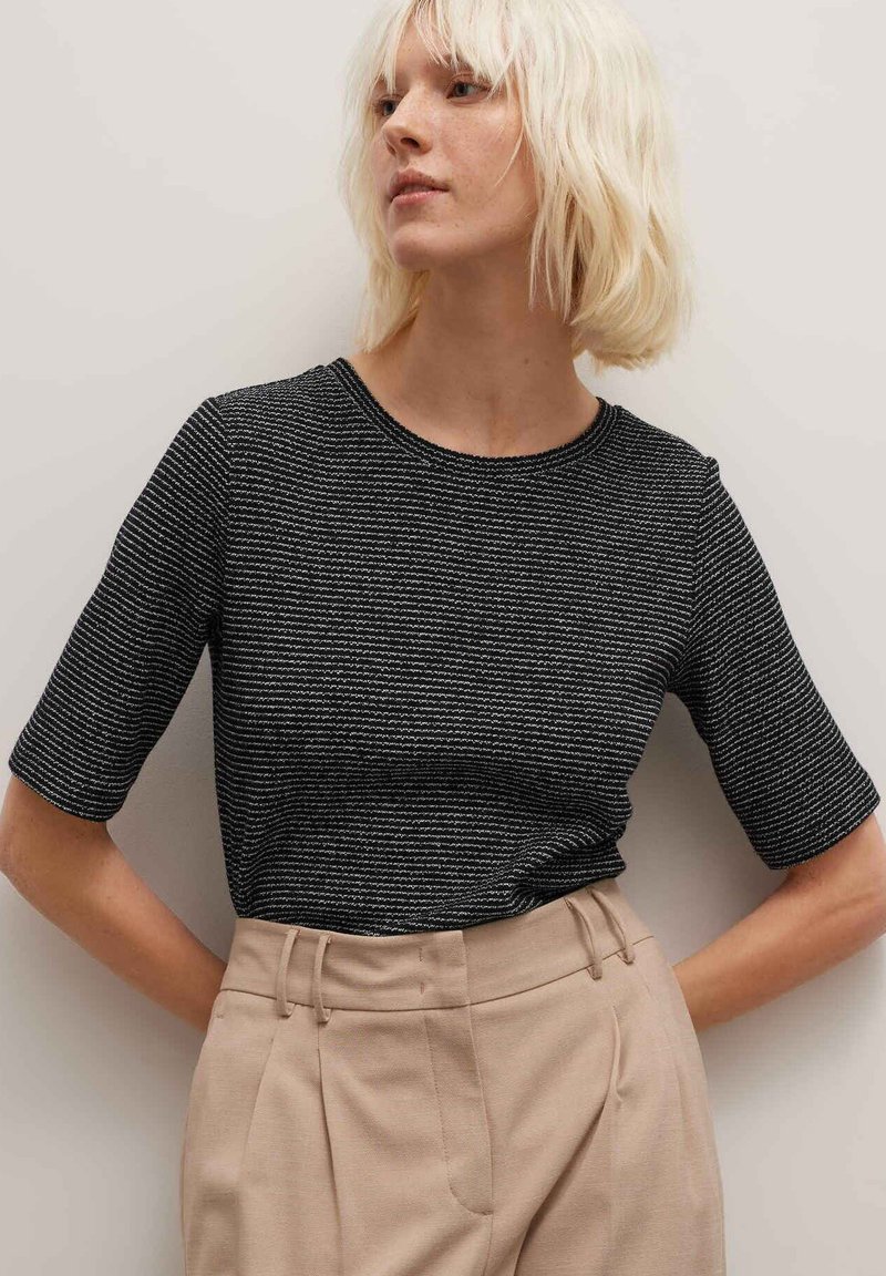 OPUS Daily E T-Shirt Donna - Canotta Morbida In Misto Cotone, Nero (Black 900), Taglia 50 (Produttore: 44)