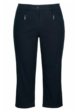 Námořnické modré kraťasy ze směsi bavlny, s předními zipovými kapsami, zapínáním na knoflík a rovnými nohavicemi.