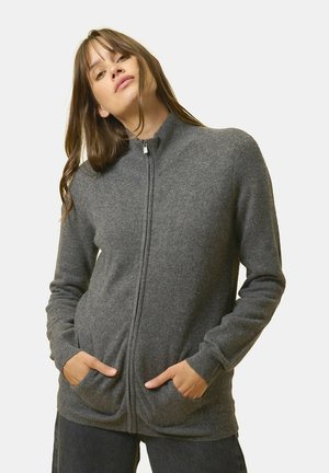 Just Cashmere ZIPPED  WITH KANGA POCKET - Neuletakki - mottled anthracite