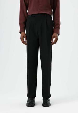 WIDE-LEG - Pantalon classique - black