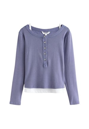 Next, RIBBED HENLEY LAYER LONG SLEEVE TOP - Strickpullover - mauve purple