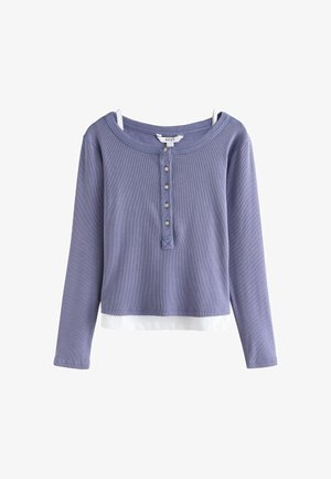 Next, RIBBED HENLEY LAYER LONG SLEEVE TOP - Striktrøje - mauve purple