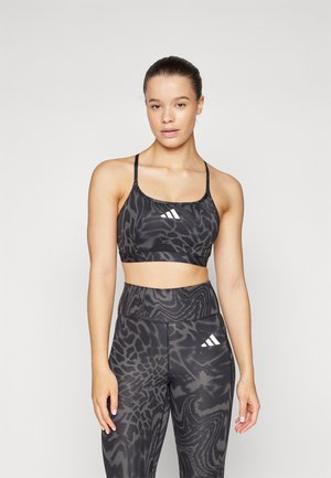 adidas Performance AEROREACT  LIGHT SUPPORT 3STRIPES BRA - Light support sports bra - black