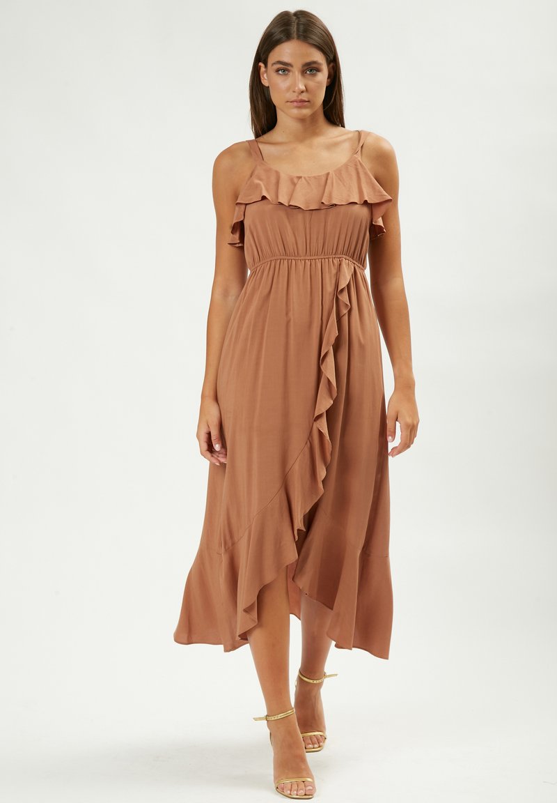 INFLUENCER FLOUNCED  - Vestito casual - camel