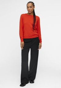 Object OBJTHESS LS O-NECK - Džemper - cherry tomatodetail melange