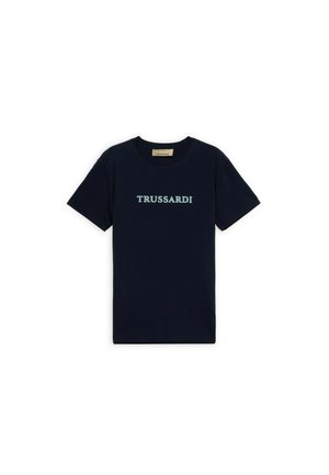 Trussardi, T-SHIRT SLIM FIT CON STAMPA IN JERSEY STRETCH - T-Shirt print - blu