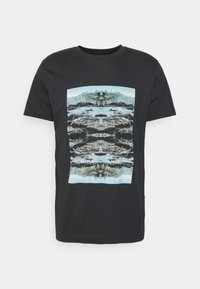 SLHMARIO O-NECK TEE - T-shirt estampada - jet black