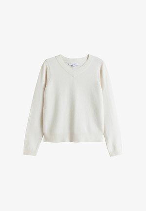 Next, TALL FIT - SUPERSOFT V-NECK LONG SLEEVE JUMPER - Striktrøje - ecru