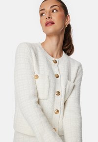 Bubbleroom BUTTON KNITTED JACKET - Cardigan - white