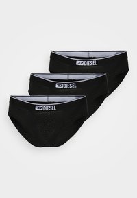 Culottes en coton noir dans un pack de trois avec un tissu texturé, une taille de marque et un design taille basse.