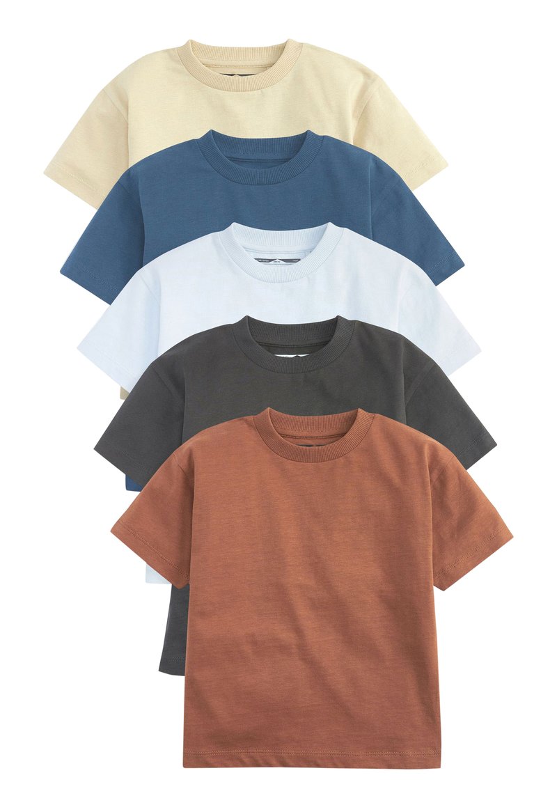 Next 5 PACK SHORT SLEEVE - Tricou basic - blue brown