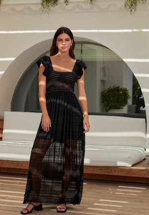 Next CROCHET FLUTE SLEEVE DRESS TALL - REGULAR FIT - Stickad klänning - black