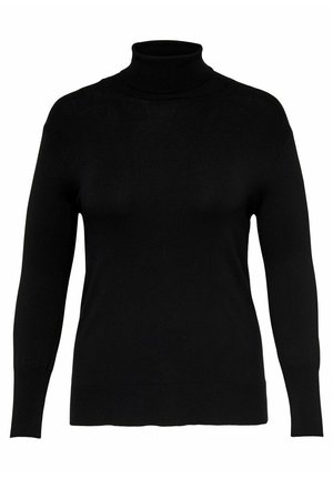 Sort turtleneck sweater lavet af blødt strikket stof, med lange ærmer og en tætsiddende pasform, en glat tekstur og minimal dekoration.