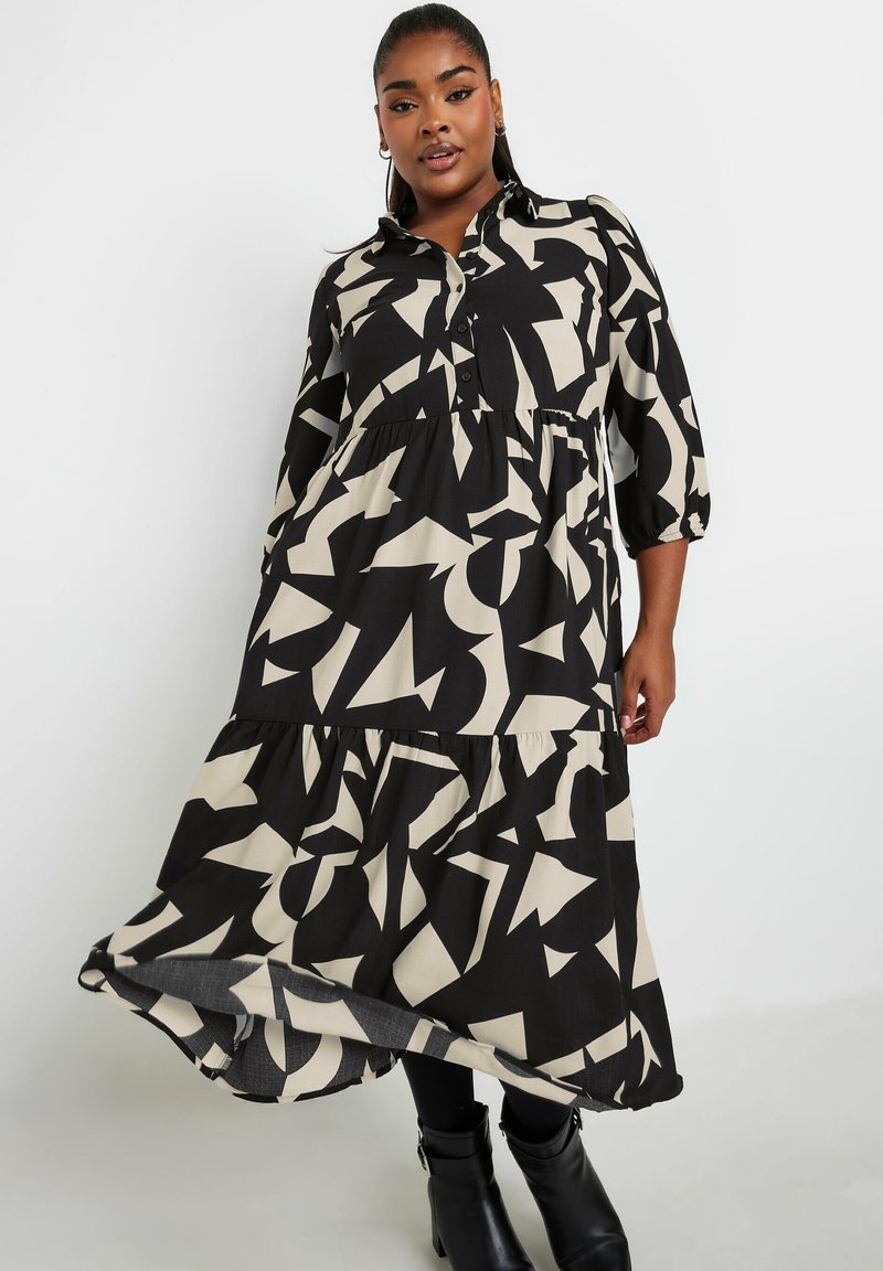 Yours Clothing Abito a camicia - black