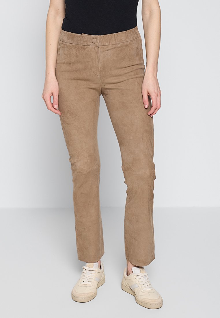 Oakwood Leren broek lichtbruin