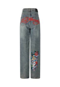 Ed Hardy ONLY LIVE ONCE - Relaxed fit -farkut - blue