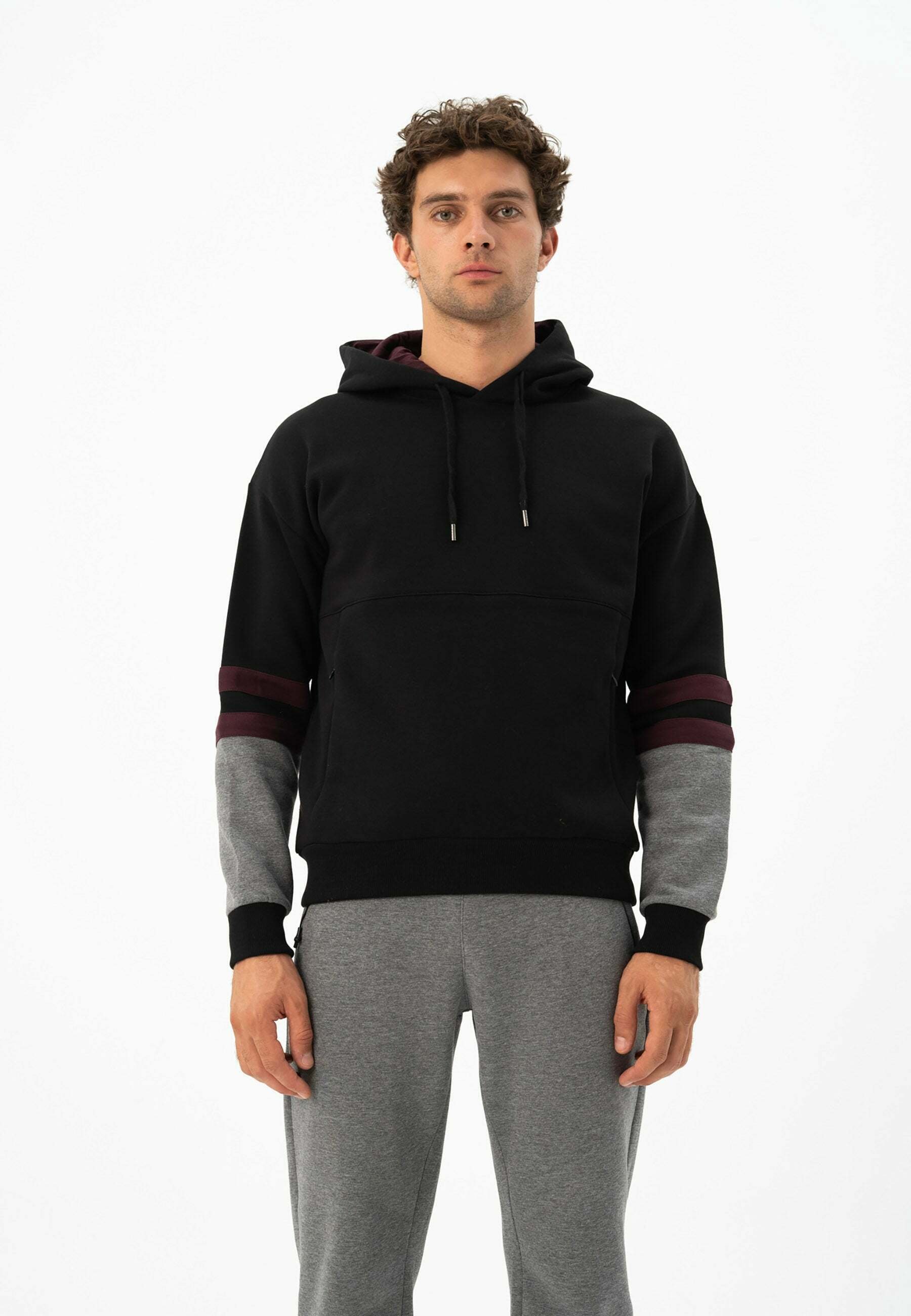 A. Salvarini Herren Pullover Langarm Sweatshirt Kapuzen Hoodie Biker Neu AS074 e