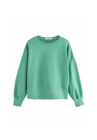RAW HEM DETAIL WASHED CREW NECK  - Bluză de molton - teal blue