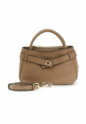 Guess, ELLA LOGO MINI SATCHEL - Sac à main - beige logo