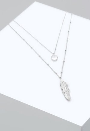 Elli FEATHER LAYER LOOK - Necklace - silver coloured