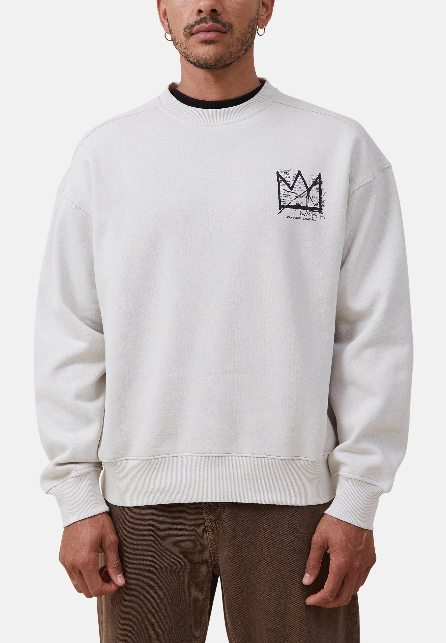 Cotton On BASQUIAT CREW - Sweatshirt - off white/white - Zalando.de