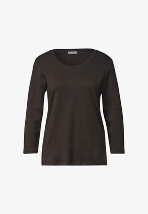 Street One, 3/4-SLEEVE CREW-NECK SHIRT IN SOLID COLOR - Langarmshirt - black coffee