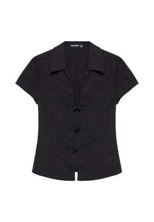 PULL&BEAR, FITTED TOGGLE - SHIRT - Camicetta - black