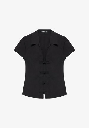 PULL&BEAR, FITTED TOGGLE - SHIRT - Camicetta - black