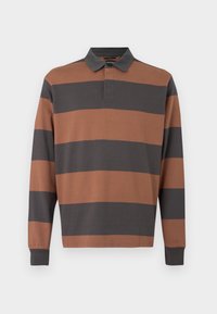 UNION RUGBY - Polo - washed black/pinecown brown