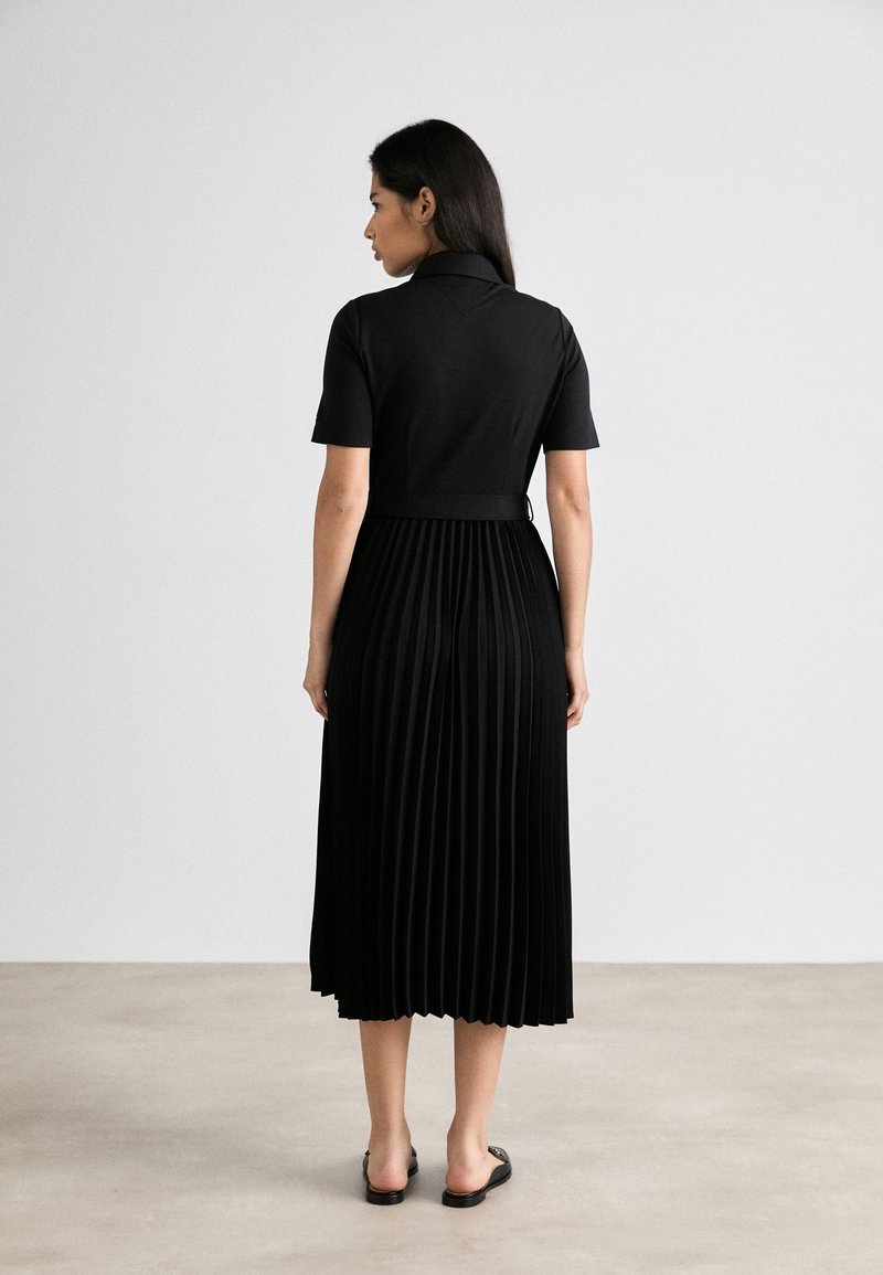 Tommy Hilfiger MIX PLEATED DRESS - Shirt dress - black - Zalando.co.uk