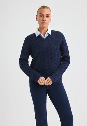 Stickad tröja - navy