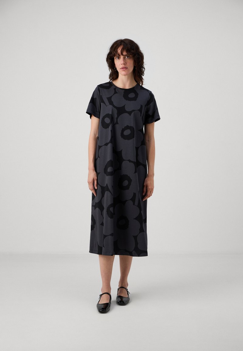 Marimekko - PISTEINEN UNIKKO - Jerseyklänning - black/dark grey, Förstora