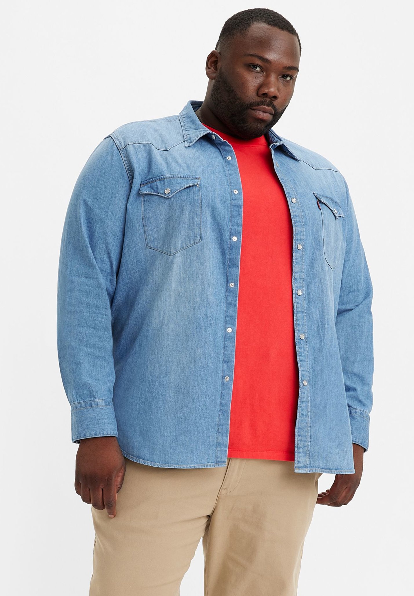 CHEMISE À MANCHES LONGUES WESTERN CHAMBRAY