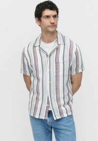 LORENZ SHORT SLEEVE - Skjorta - offwhite stripe
