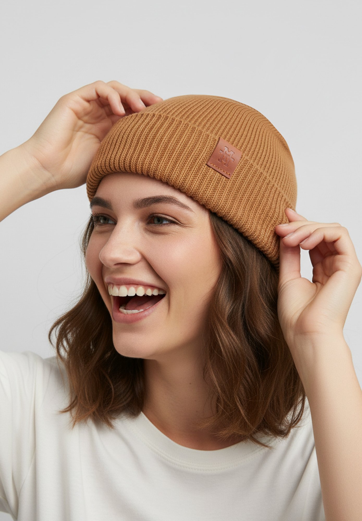 MoonWorks Herren Beanie 'Dorfkind' – Lustige Strickmütze Mit Spruch, Weich & Dehnbar