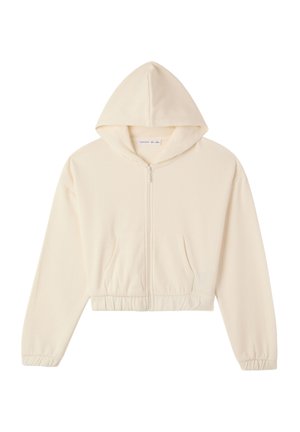 Felpa con zip - bianco lana