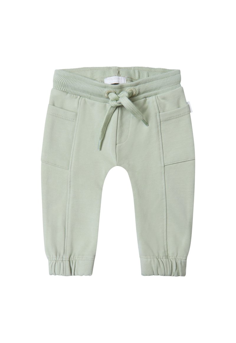 Lichtgroene, katoenen sweatpants met een elastische tailleband, een verstelbaar trekkoord en twee voorkeurszakken met geplooide manchetten.