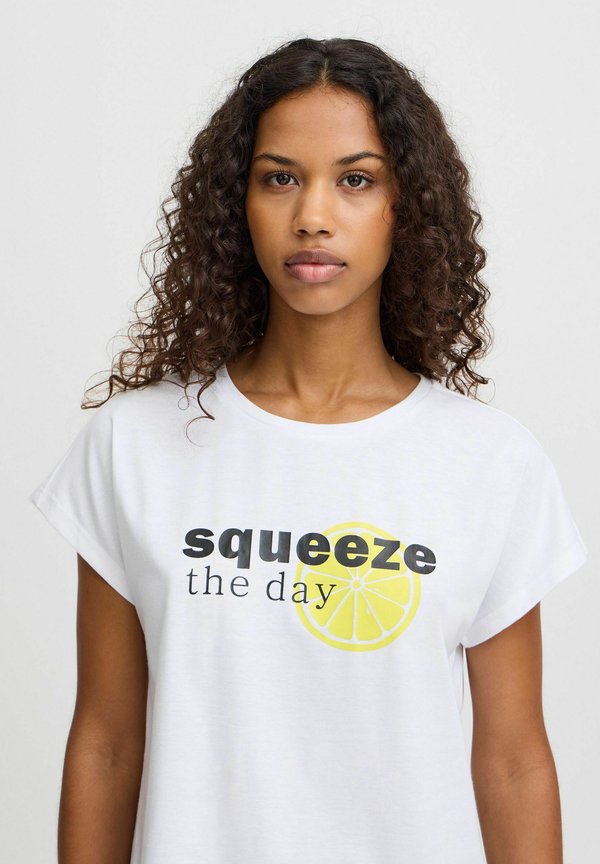 IXJANET - Print T-shirt - cloud dancer w lemon4