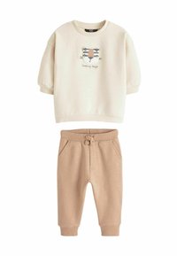 Next CREW NECK AND JOGGERS SET-REGULAR FIT - Mikina - ecru tiger