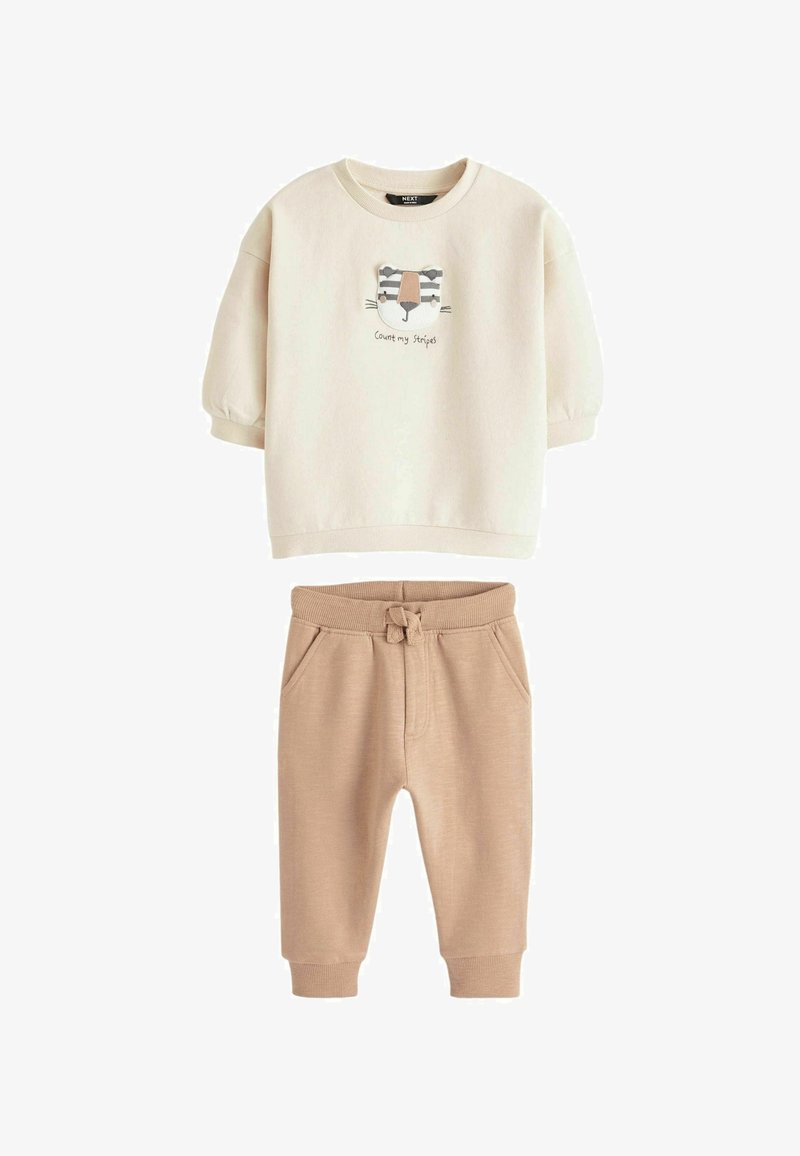 Next CREW NECK AND JOGGERS SET-REGULAR FIT - Sweatshirt - ecru tiger