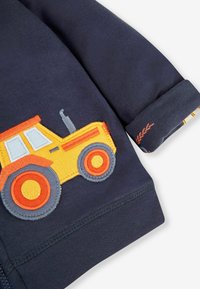 JoJo Maman Bébé HIPPO APPLIQUE REVERSIBLE HOODIE - Cardigan - navy blue tractor
