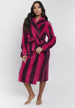 CHUNKY STRIPE MIDI HOODED - Accappatoio - purple