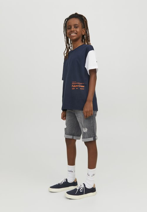 Jack & Jones JJIRICK JJFOX 2 PACK - Jeansshort - black denim/blue denim