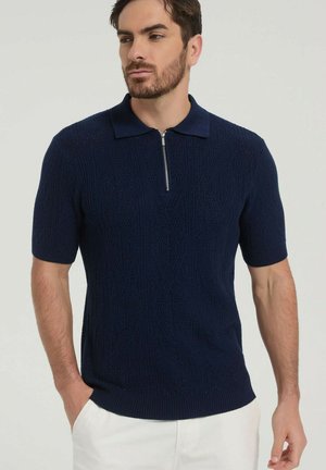 Yves Enzo POLO HOMME À MAILLE - Polo - marine