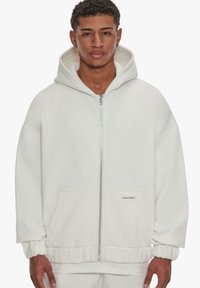 Bazix Republiq - SUPER HEAVY BLANK HOODIE - Sweater met rits - creamwhite Miniatuurafbeelding 1