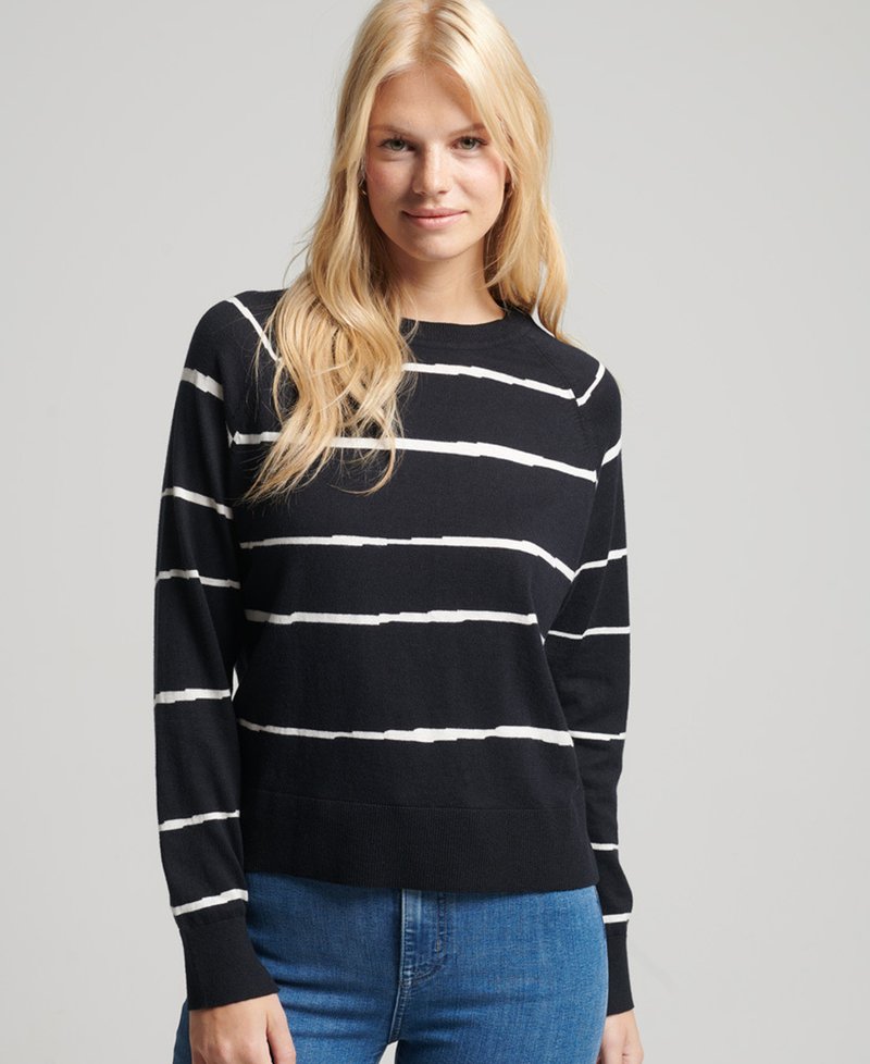 Damen Strickjacken | Superdry Strickpullover black stripe/schwarz - IQ75350 Damen Strickjacken | Superdry Strickpullover black stripe/schwarz - IQ75350