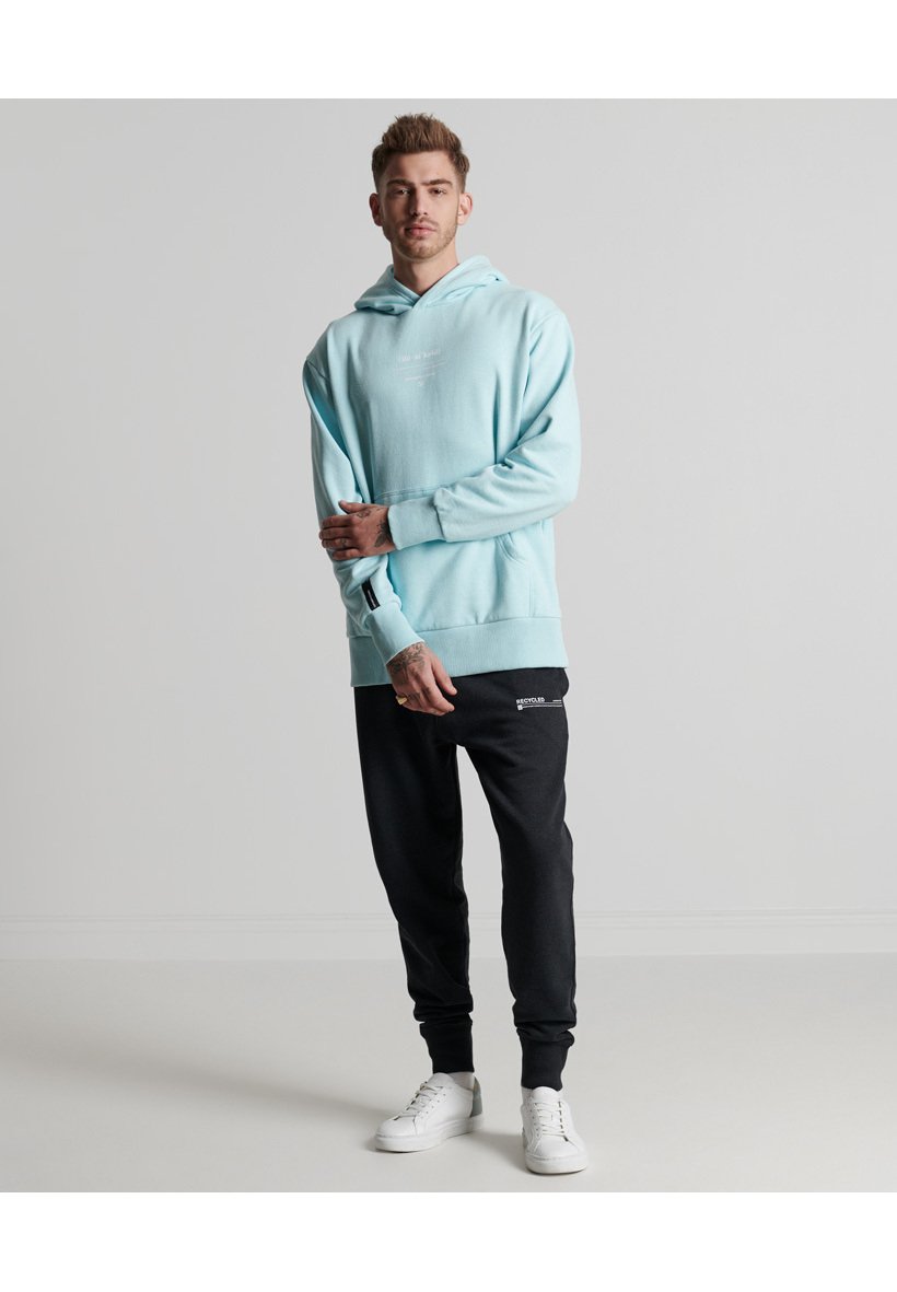 Superdry STUDIOS RECYCLED DEFINITION - Felpa con cappuccio - chill marl/ celeste - Zalando.it